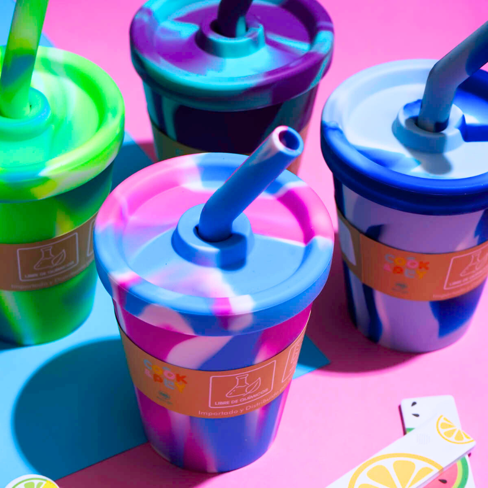 Cook&Play Vaso Vaso Ecológico Bombilla Tie Dye 280ml