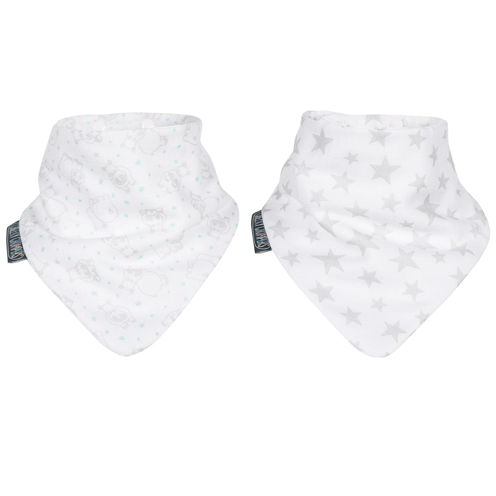 Cheeky Chompers Babero Pack Baberos 100% Orgánicos- Stars & Hippo