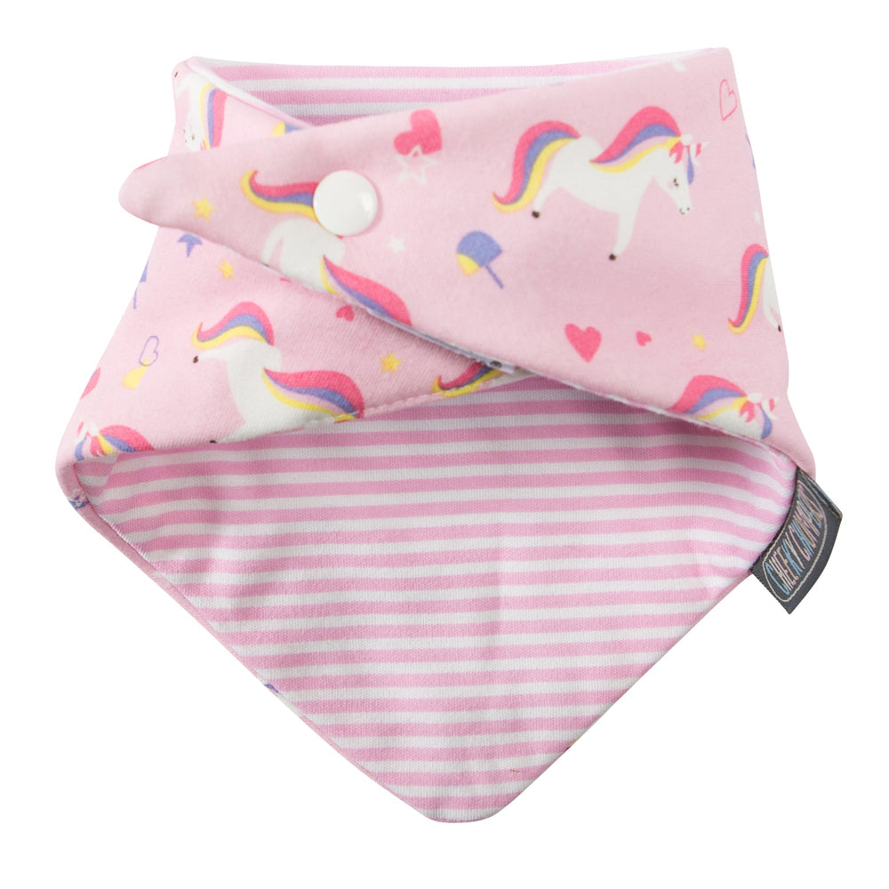 Cheeky Chompers Babero Pack Baberos- Unicorn Love & Polka Dot