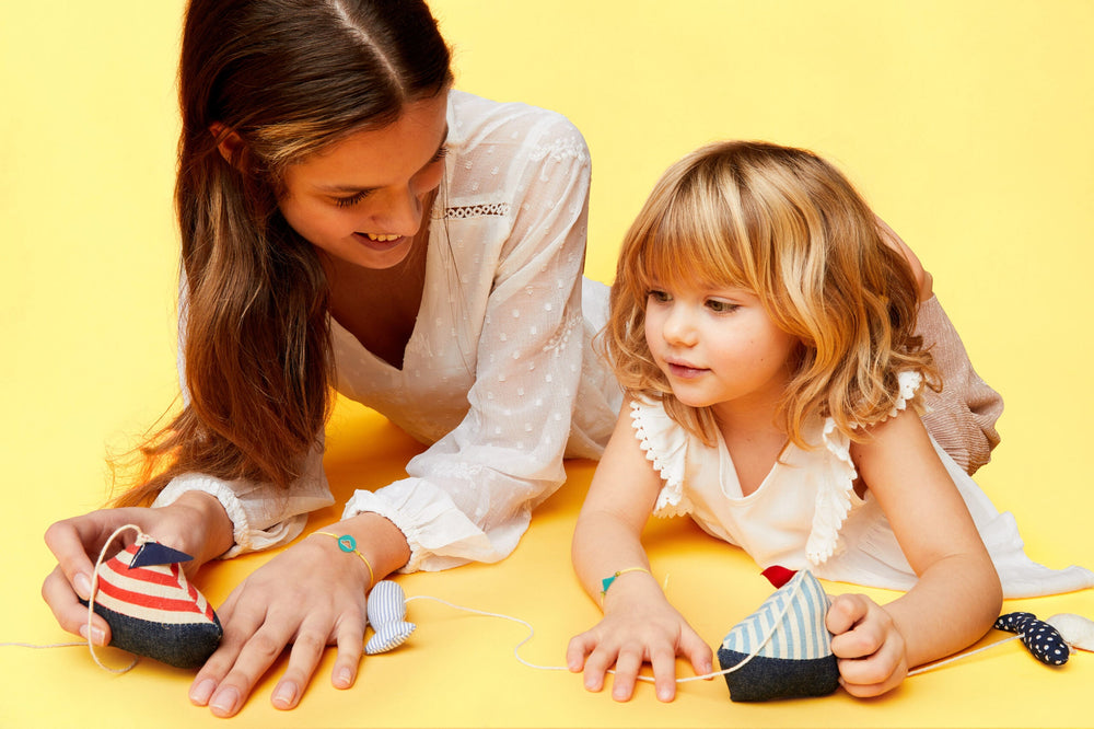 Mamijux Collar Pulseras de barco verde agua MOM & KID