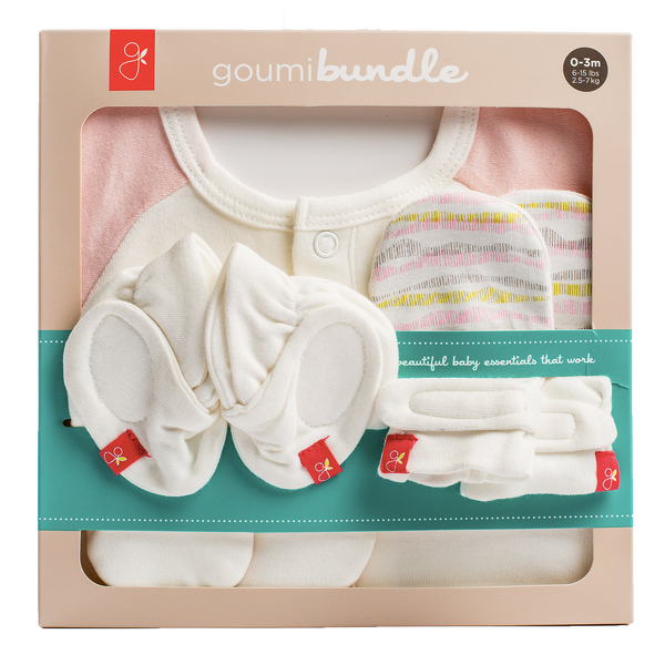 Goumikids Guantes Set Recién Nacido Bebé - GeoWave Pink