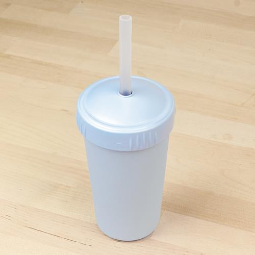 ReplayRecycled Vaso Silicona / Azul Pastel Vaso Ecológico con Bombilla