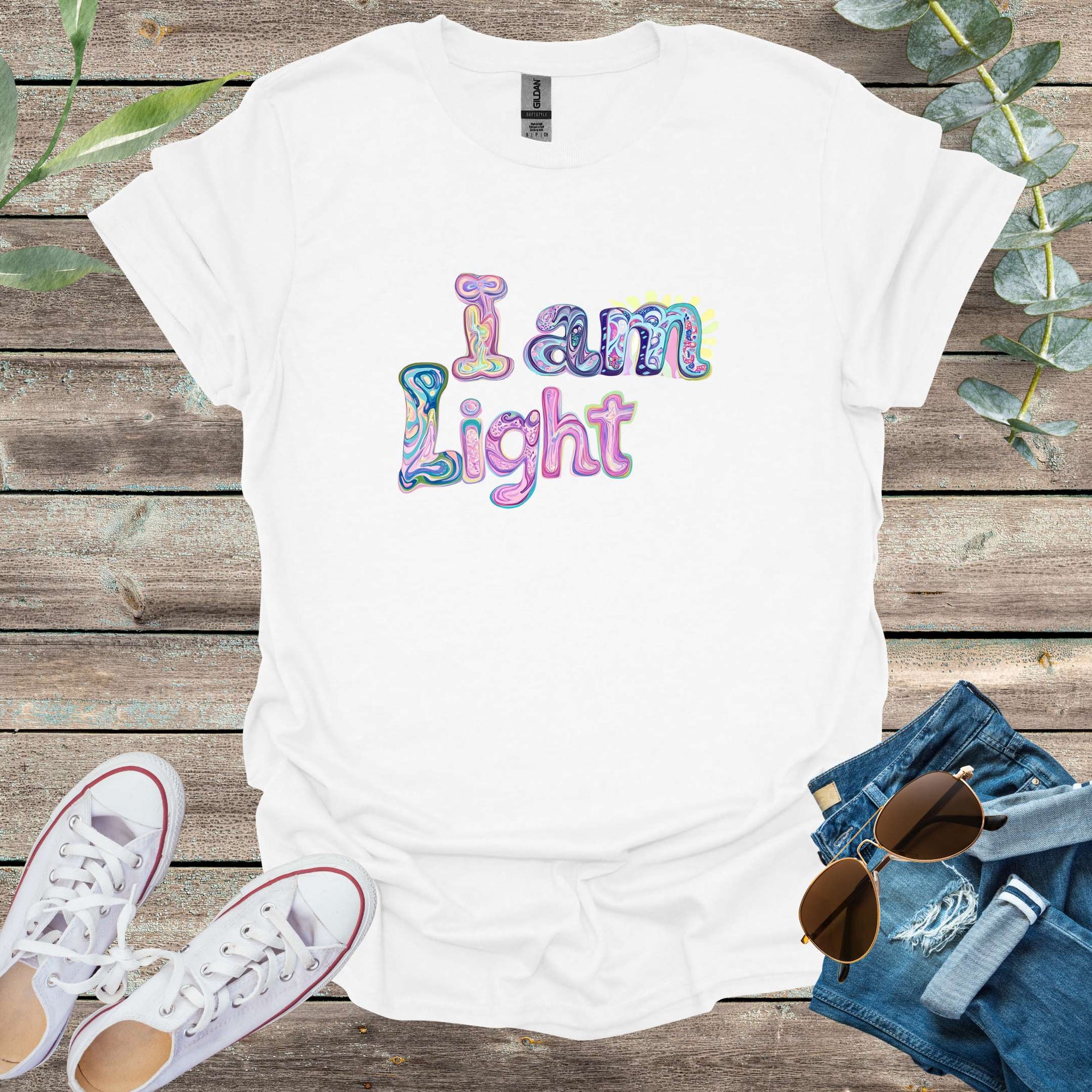 Printify T-Shirt Heather Navy / S I am light