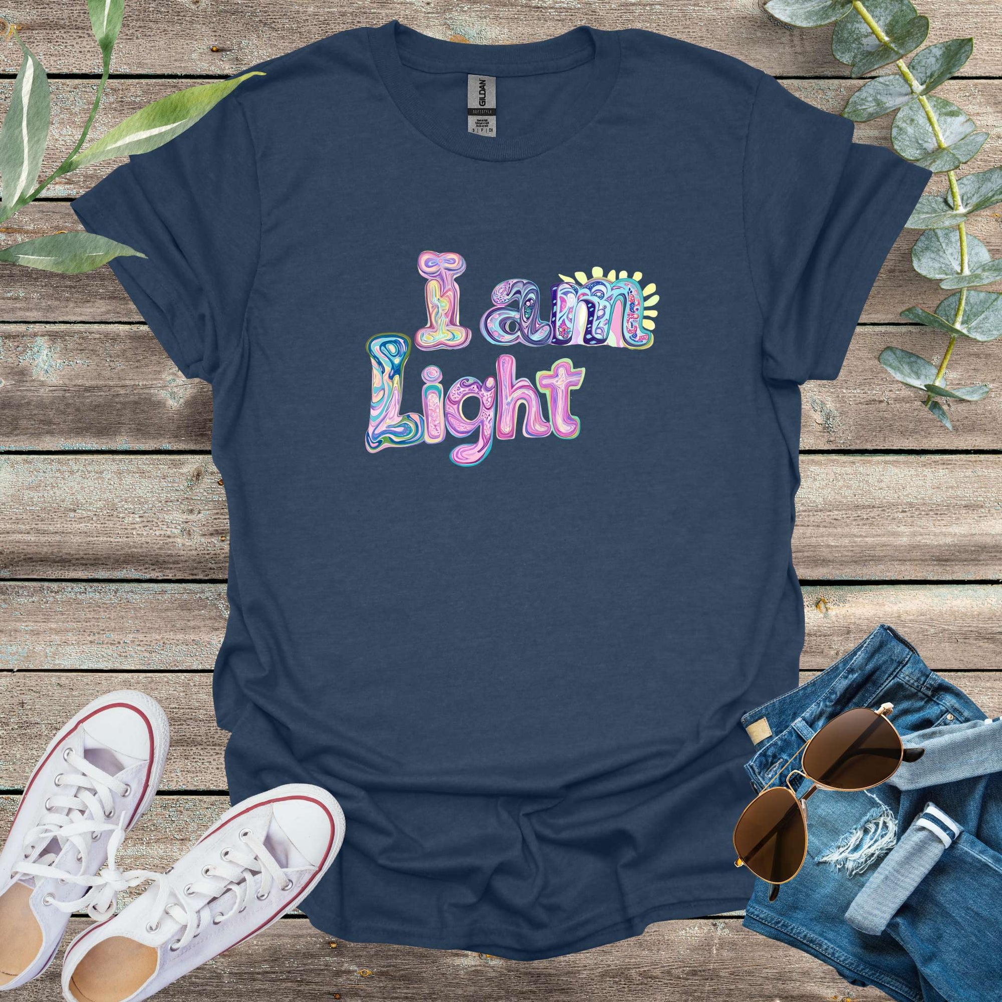 Printify T-Shirt Heather Navy / S I am light