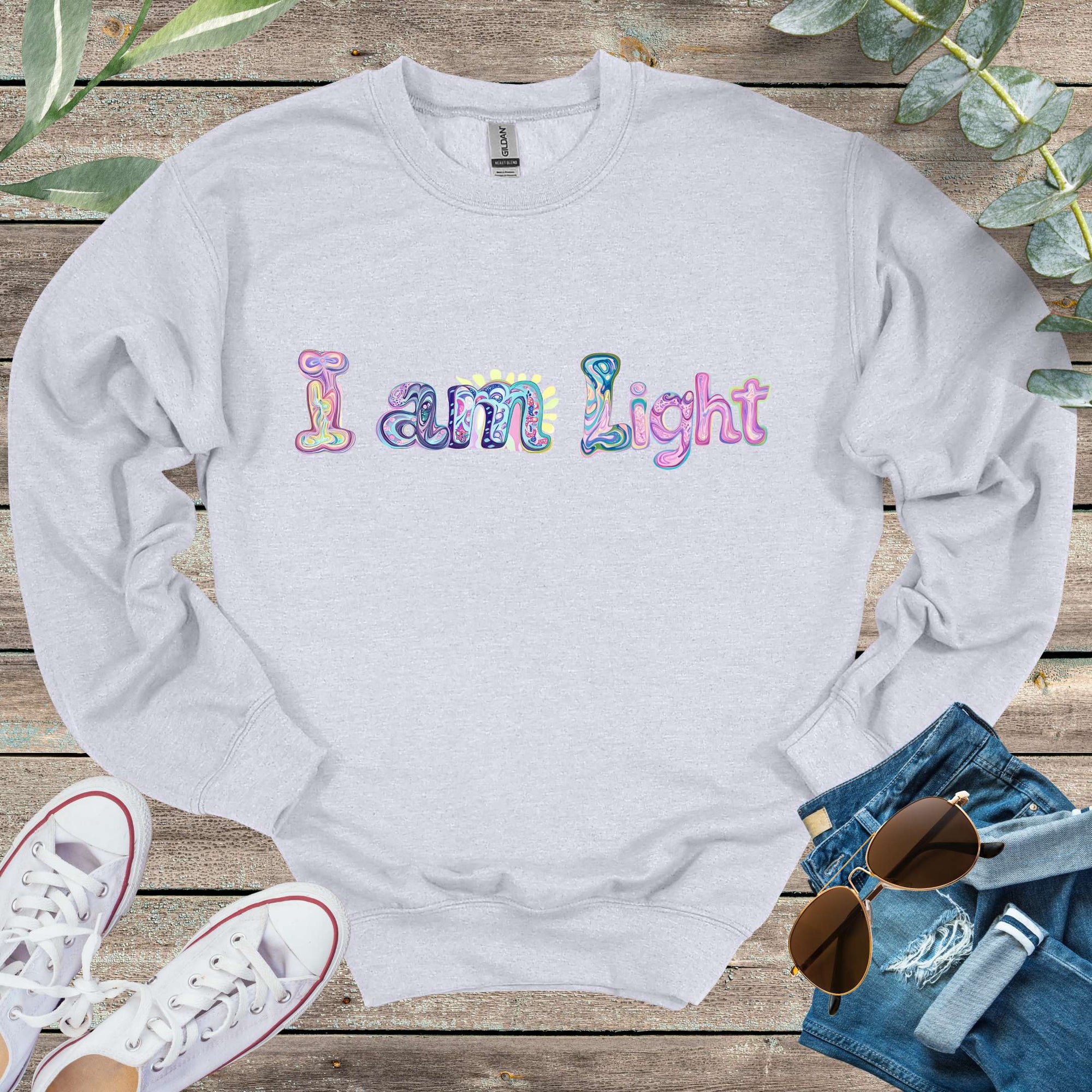 Printify Sweatshirt S / Navy I am light Unisex Sweatshirt