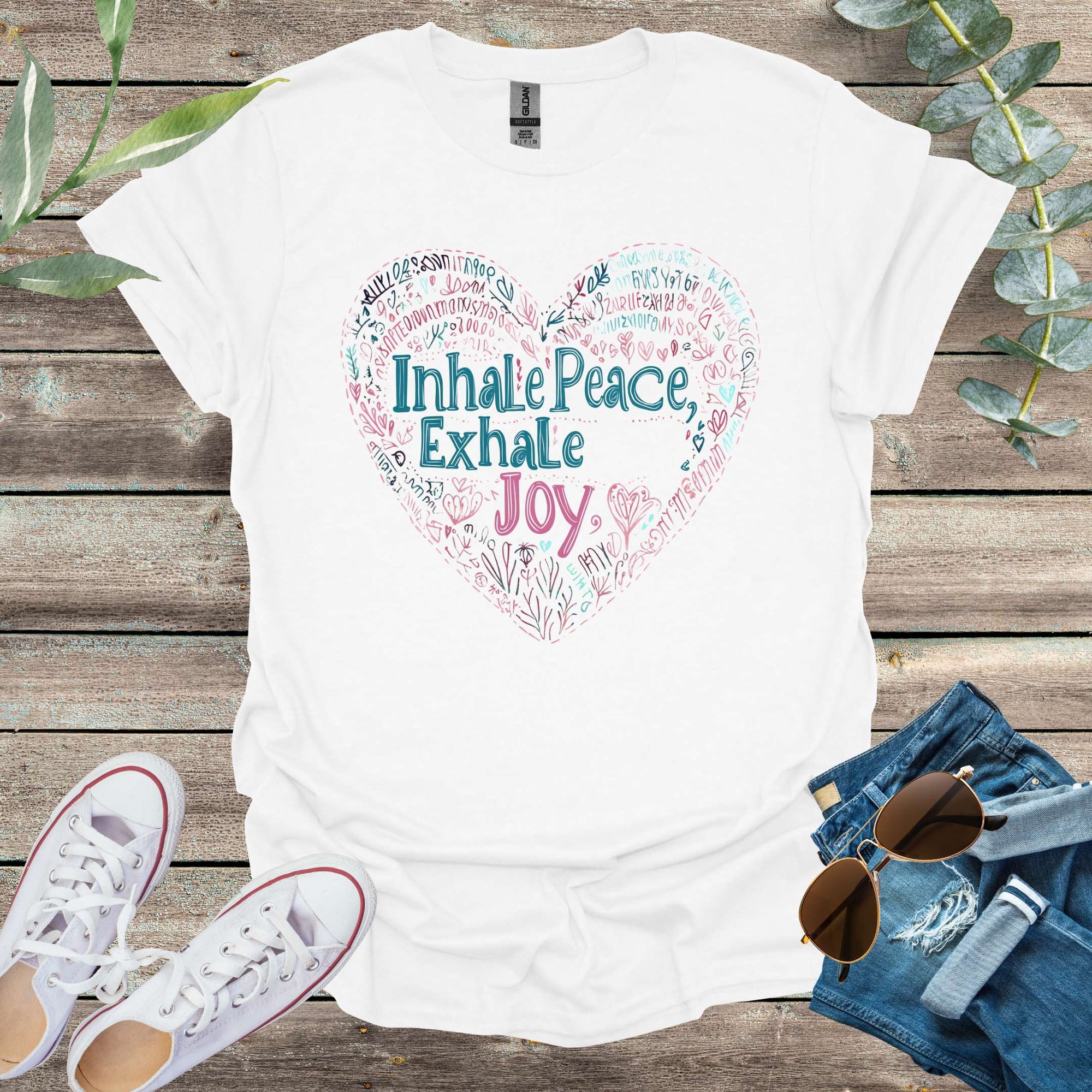 Printify T-Shirt Cornsilk / S Inhale Peace Exhale Joy