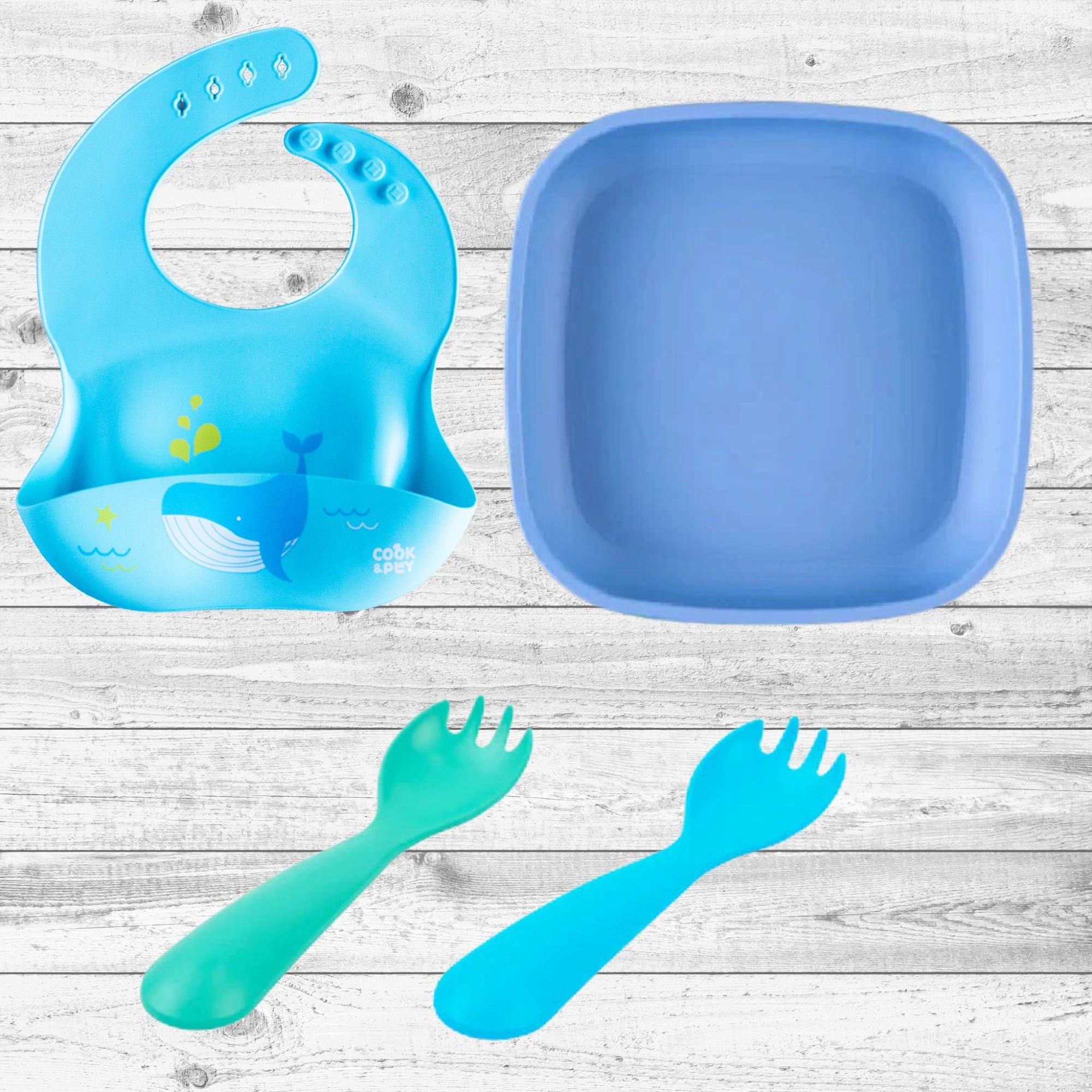 ReplayRecycled Set Alimento Amatista Set 4 Piezas Con Babero