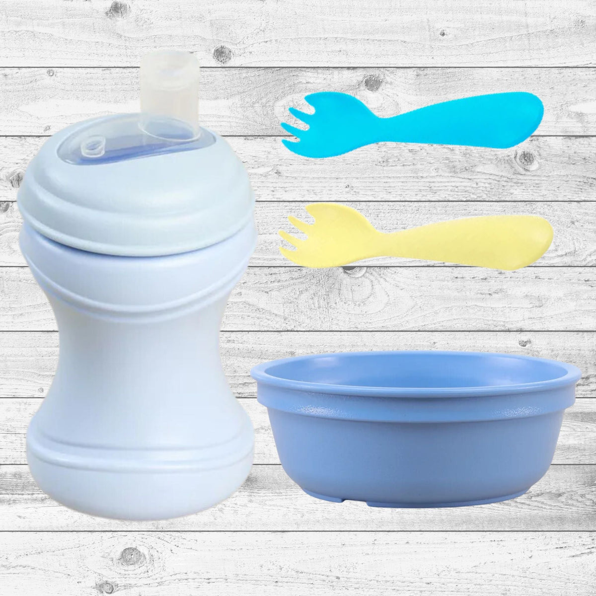 ReplayRecycled Set Alimento Denim Set 4 Piezas Vaso Boca Blanda