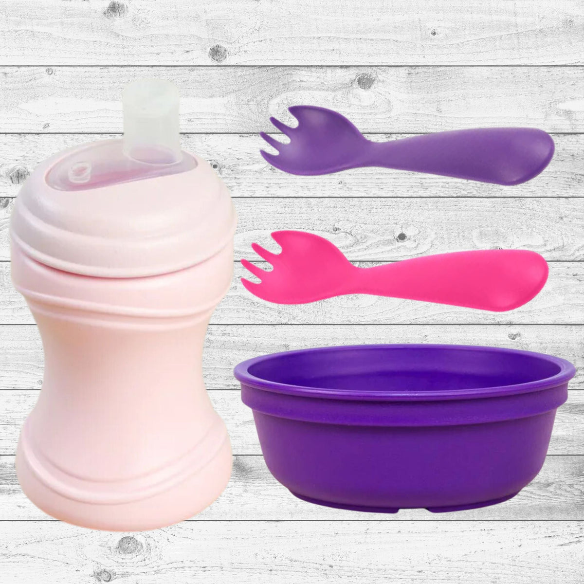 ReplayRecycled Set Alimento Amatista Set 4 Piezas Vaso Boca Blanda