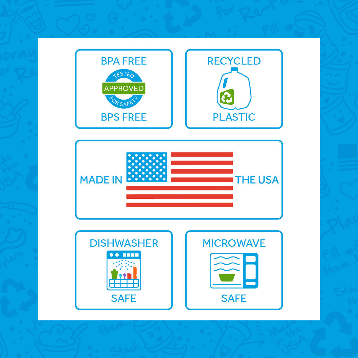 ReplayRecycled Vaso Set Vaso Anti-derrame Ecológico - Azul Navi