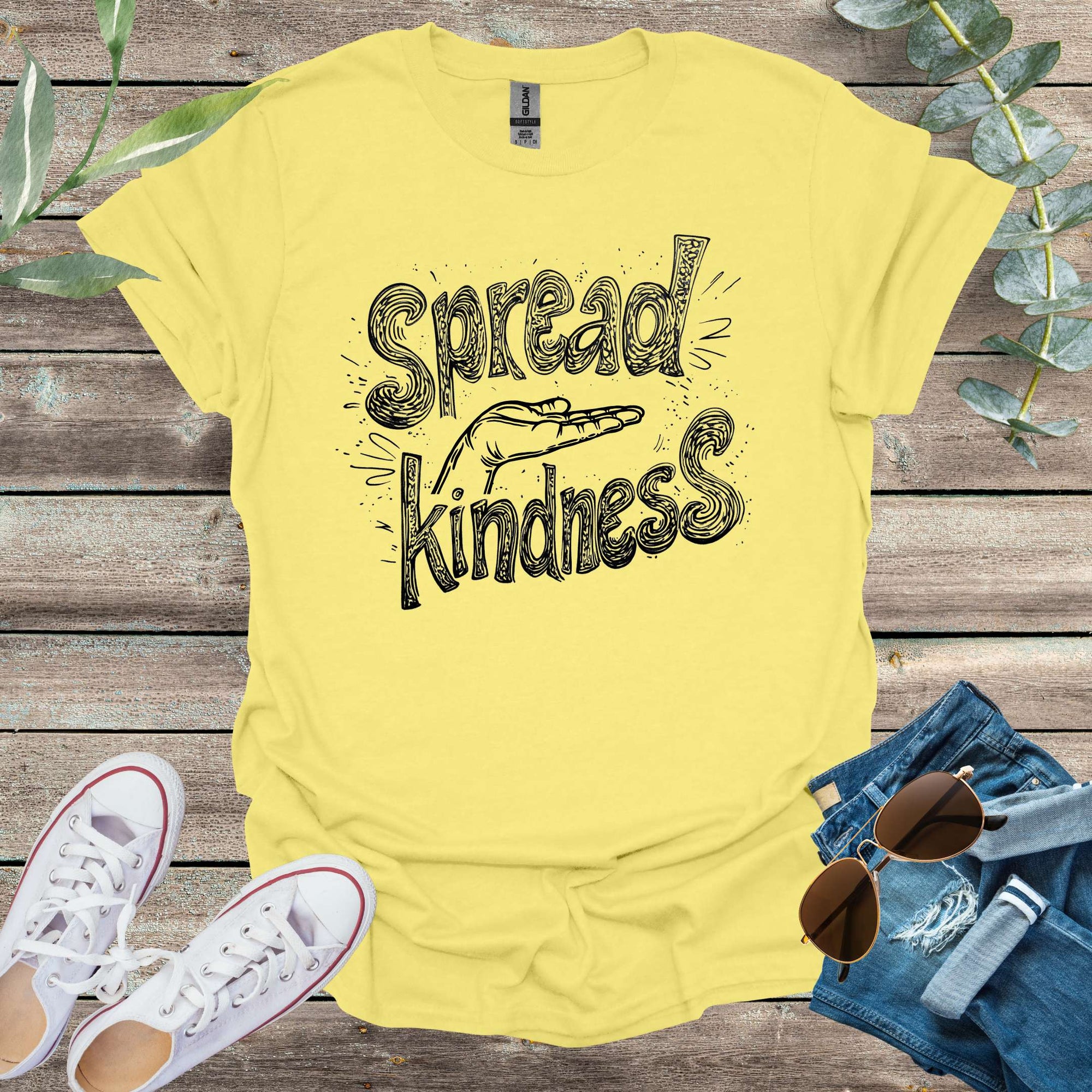 Printify T-Shirt Cornsilk / S Spread Kindness B&W