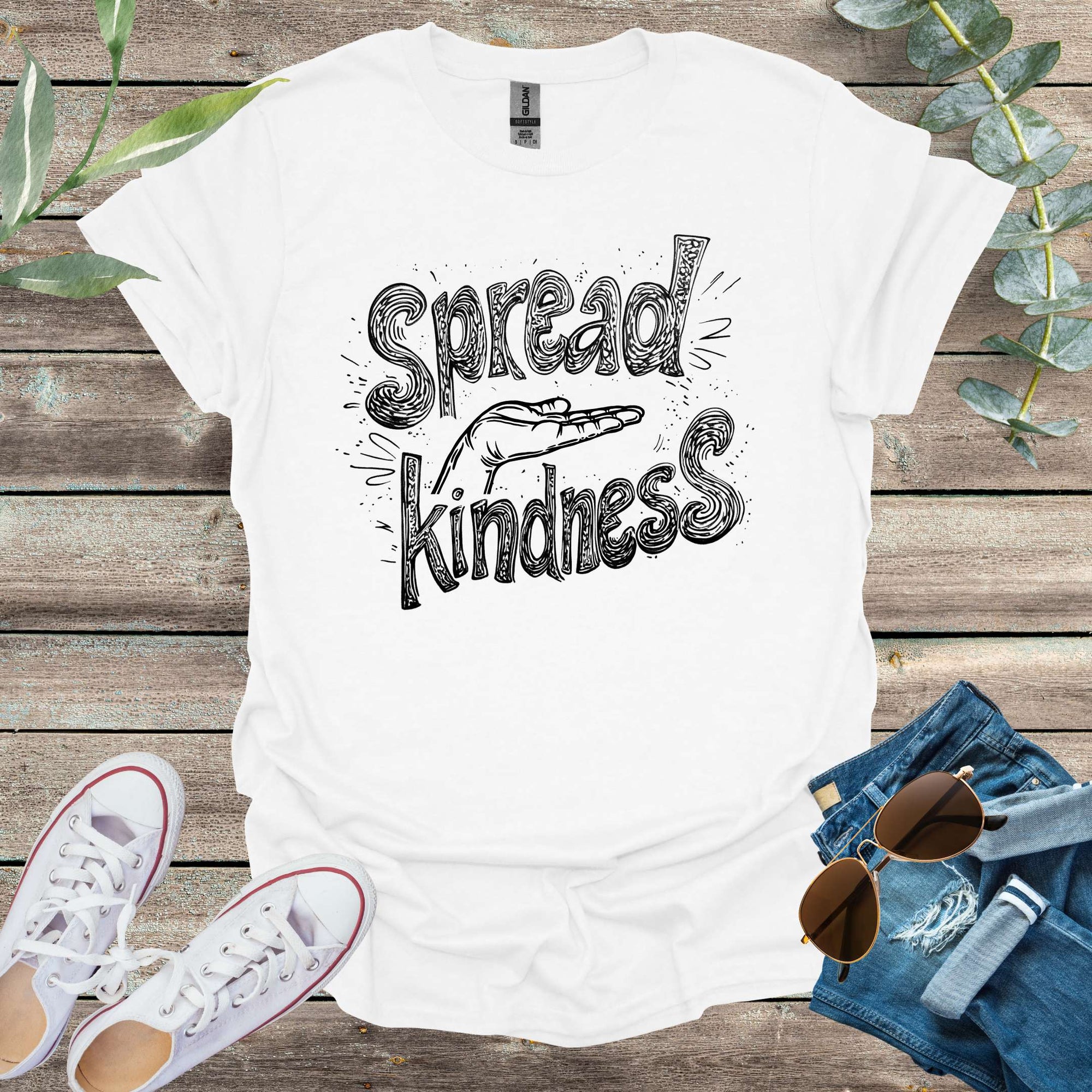 Printify T-Shirt Cornsilk / S Spread Kindness B&W