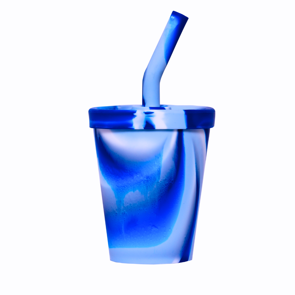 Cook&amp;Play Vaso Azul Vaso Ecológico Bombilla Tie Dye 280ml