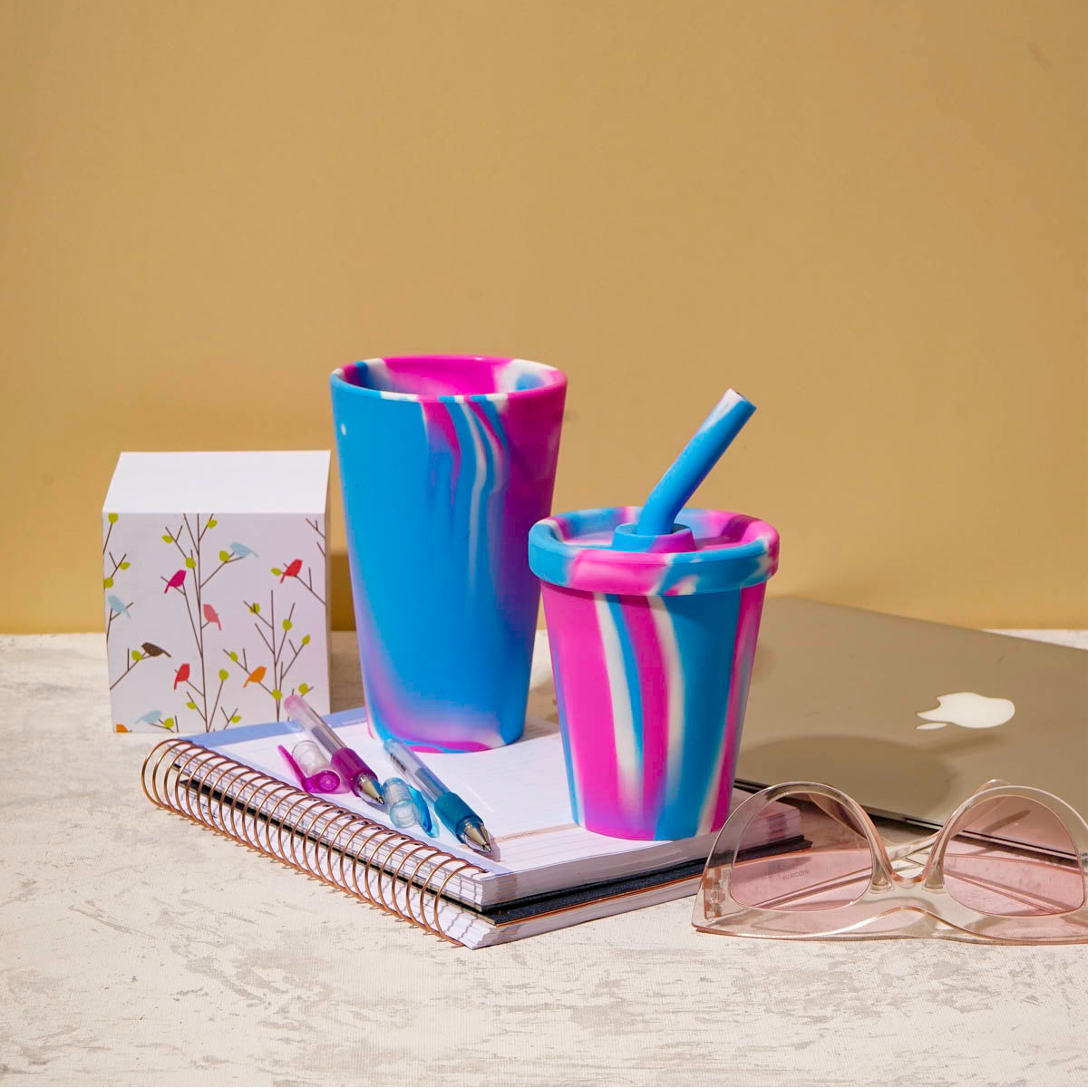 Cook&amp;Play Vaso Vaso Ecológico Bombilla Tie Dye 280ml