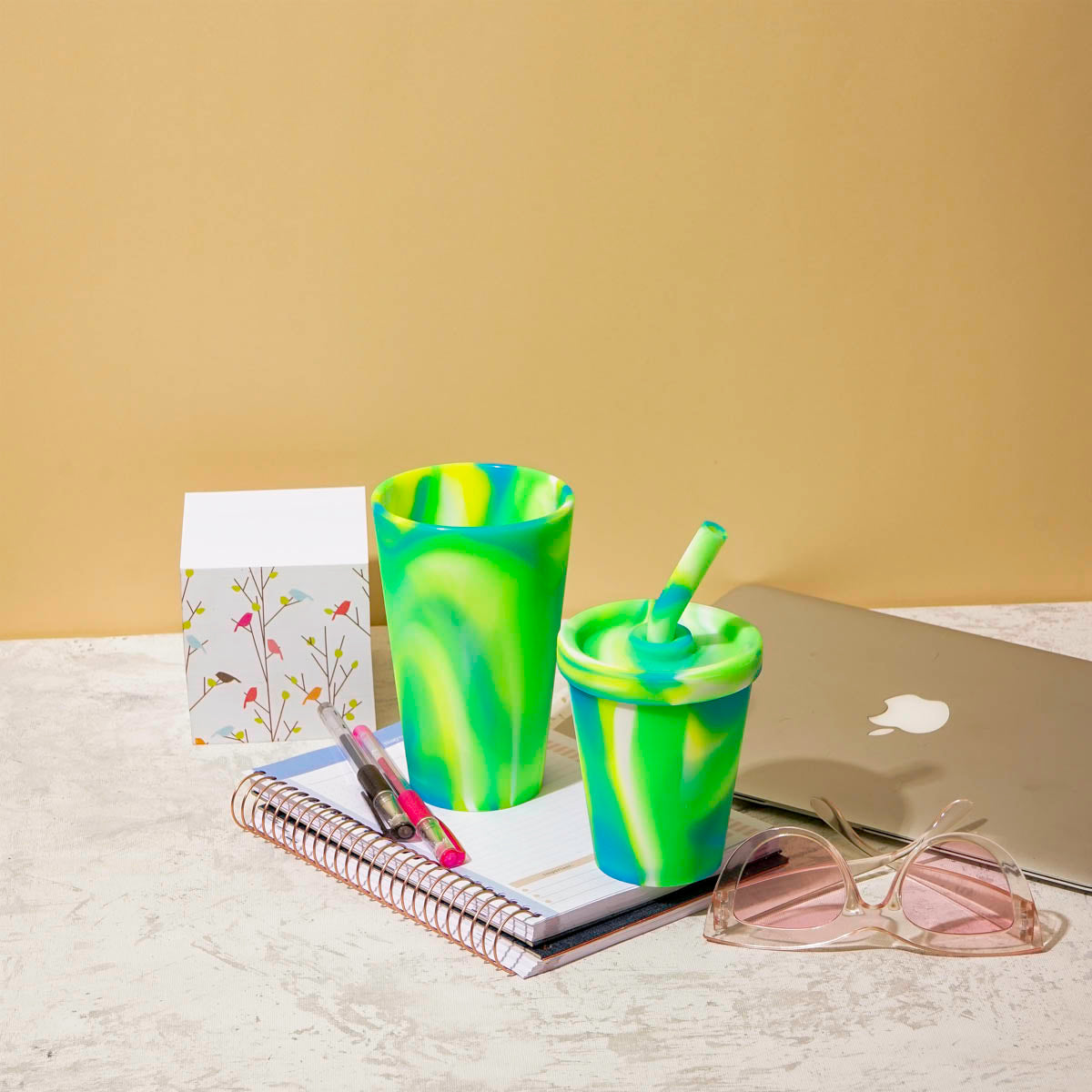 Cook&amp;Play Vaso Vaso Ecológico Bombilla Tie Dye 280ml