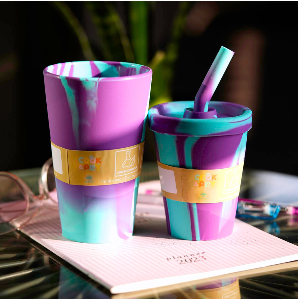 Cook&Play Vaso Vaso Ecológico Silicona Tie Dye 480ml