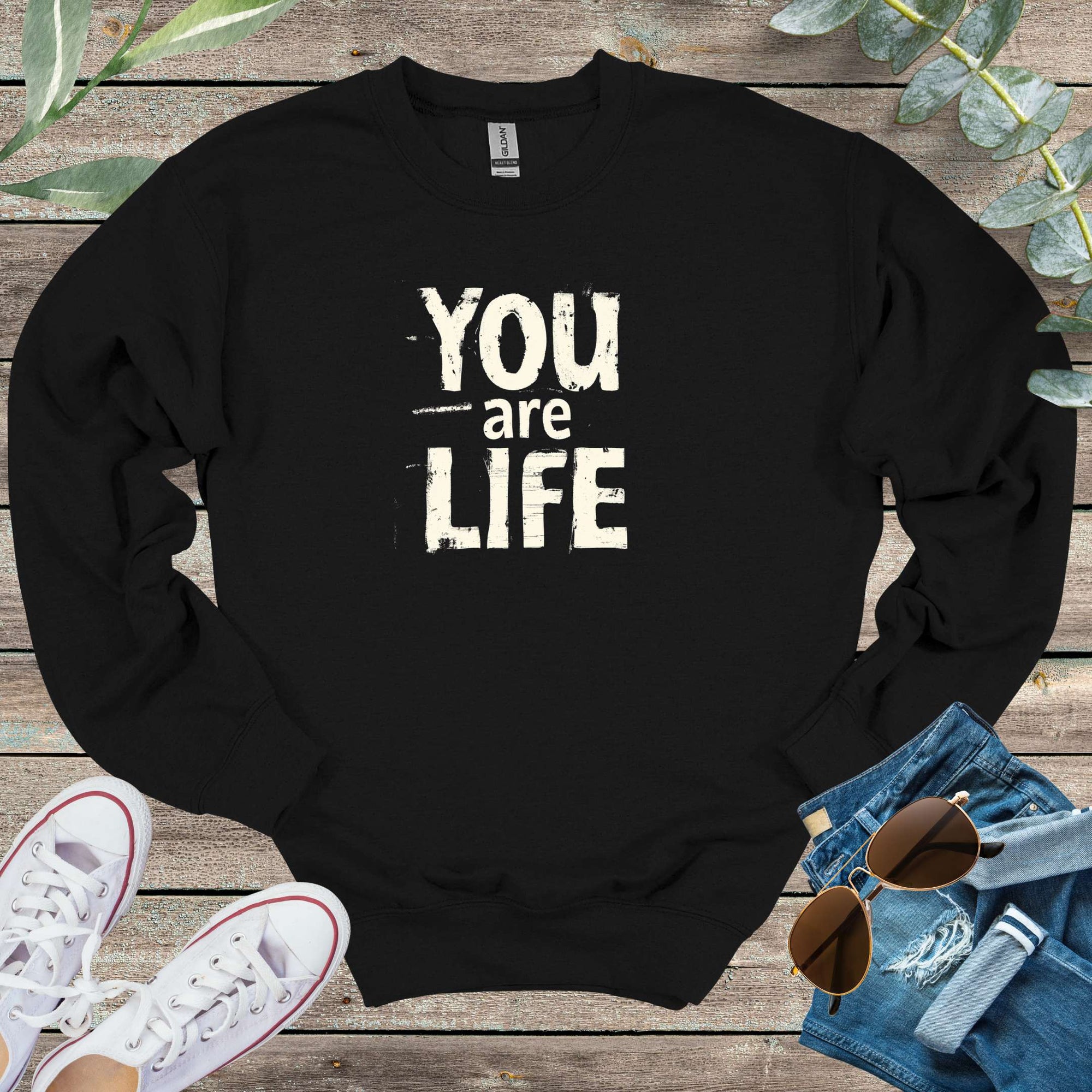 Printify Sweatshirt S / Black You are Life Unisex Sweatshirt