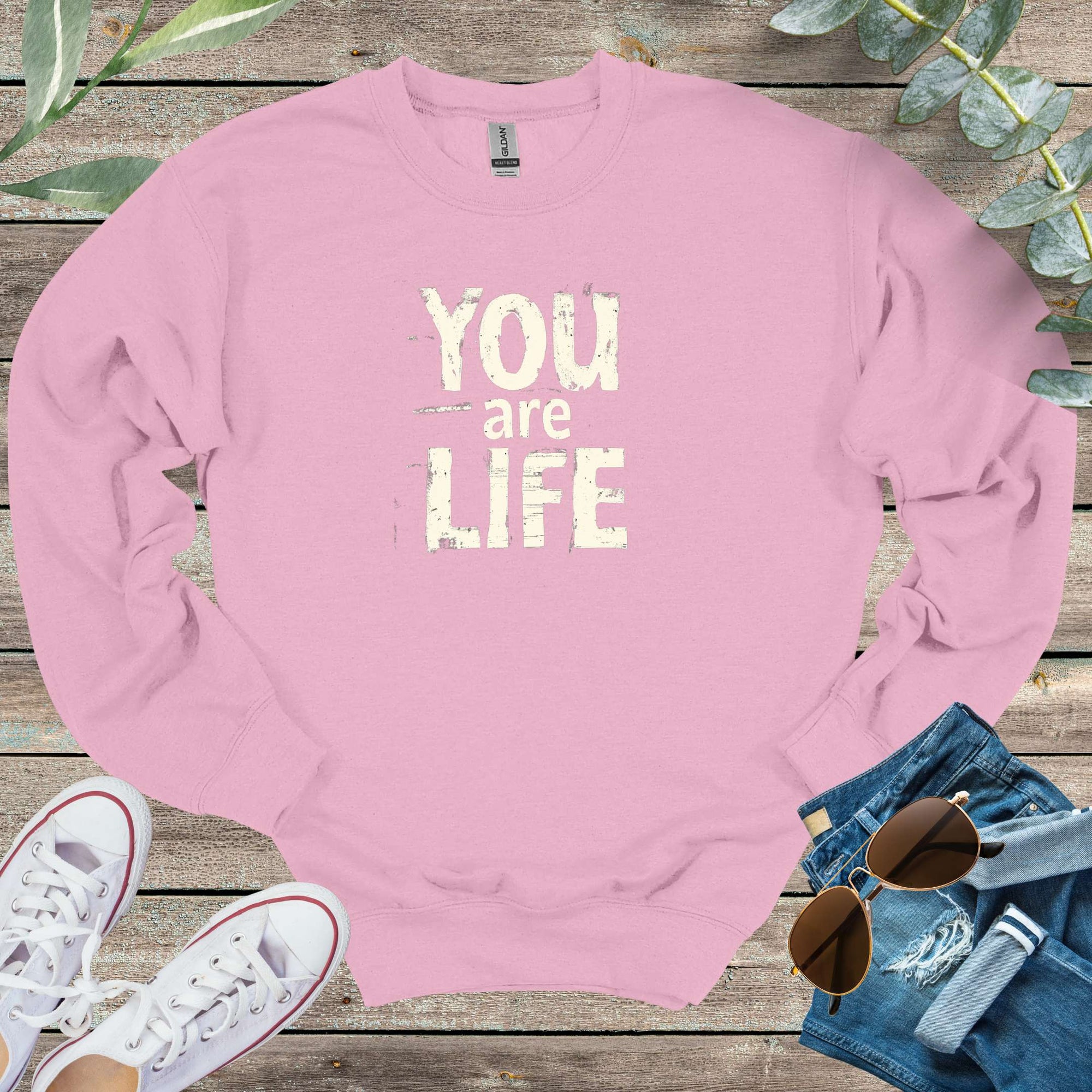 Printify Sweatshirt S / Black You are Life Unisex Sweatshirt