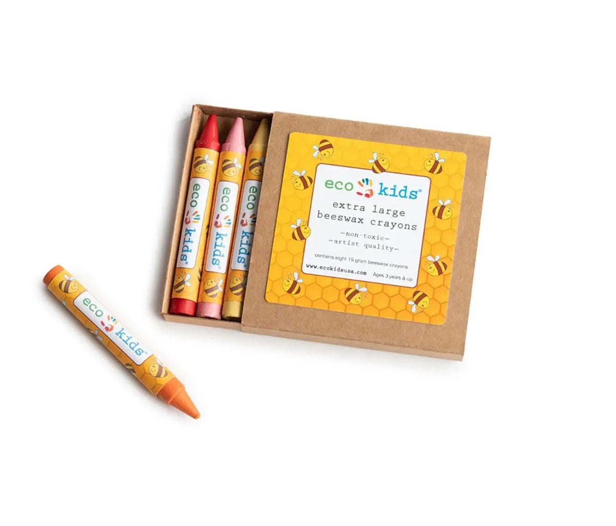 Hieno - Crayones de cera de abeja 100% pura, no tóxicos, hechos a mano,  crayones gigantes naturales seguros para niños y niños pequeños, con  colorante