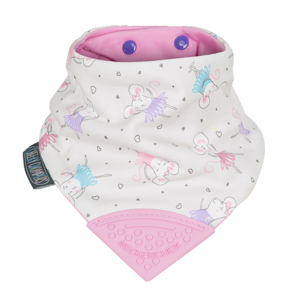 Cheeky Chompers Babero con Mordedor Babero con Mordedor - Ballerina Mice