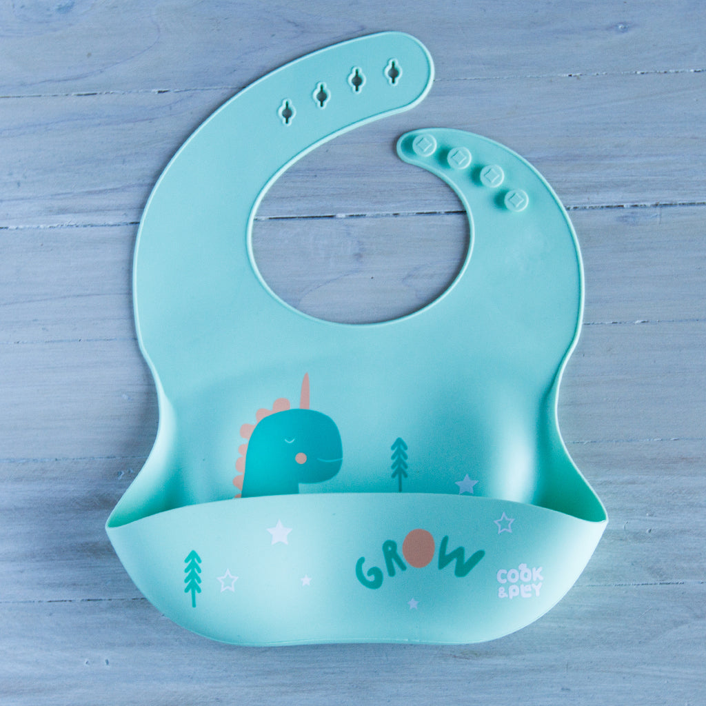 Cook&amp;Play Babero Verde Pastel Bippy Babero de Silicona