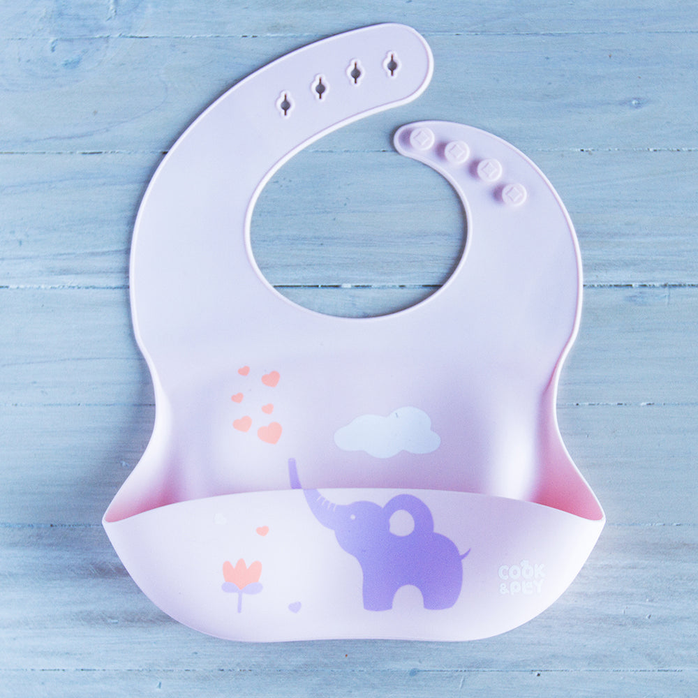 Cook&Play Babero Rosado Pastel Bippy Babero de Silicona
