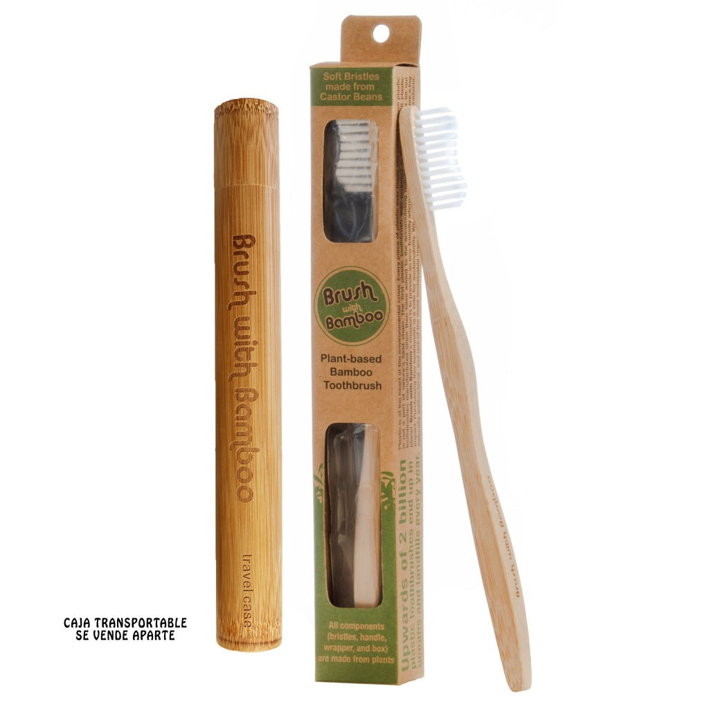 Brush with Bamboo Cepillo Dientes Cepillo Dental 100% Ecológico Adulto