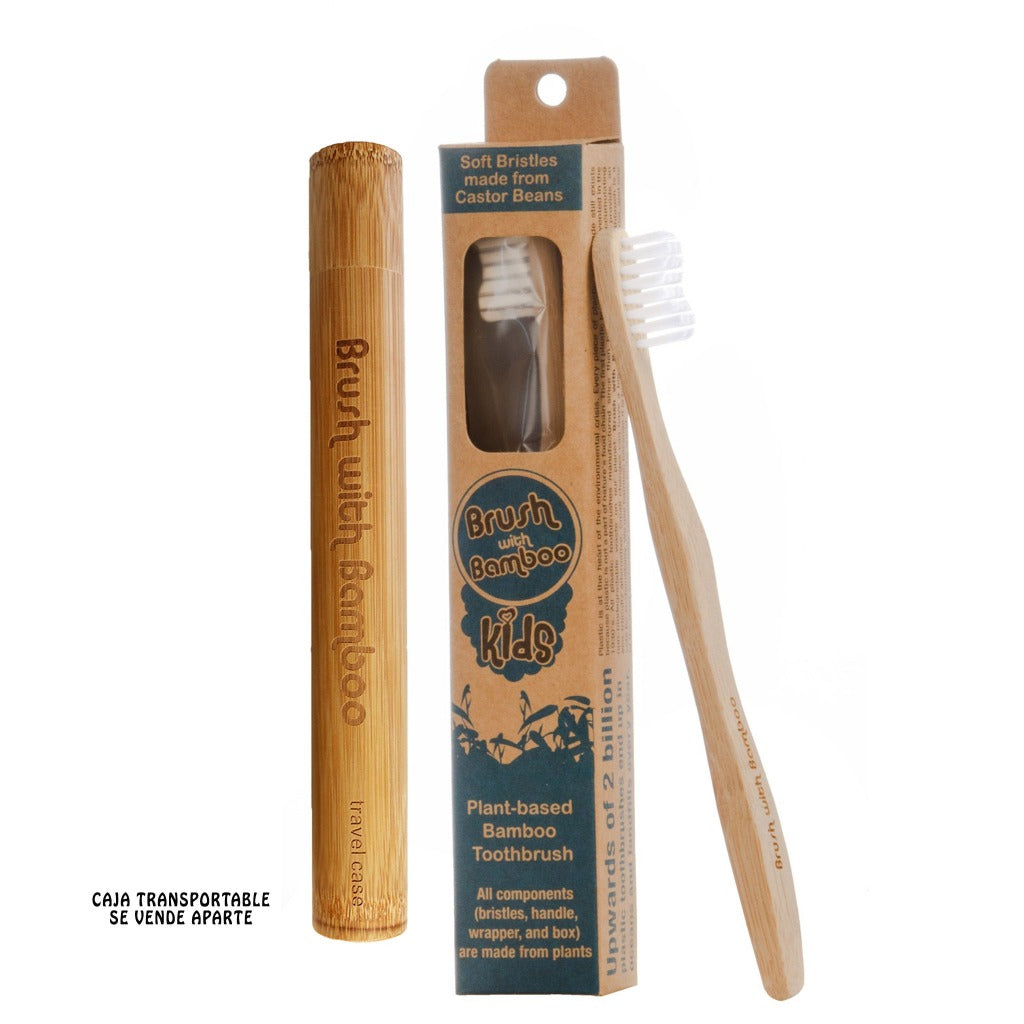 Brush with Bamboo Cepillo Dientes Cepillo Dental 100% Ecológico Infantil