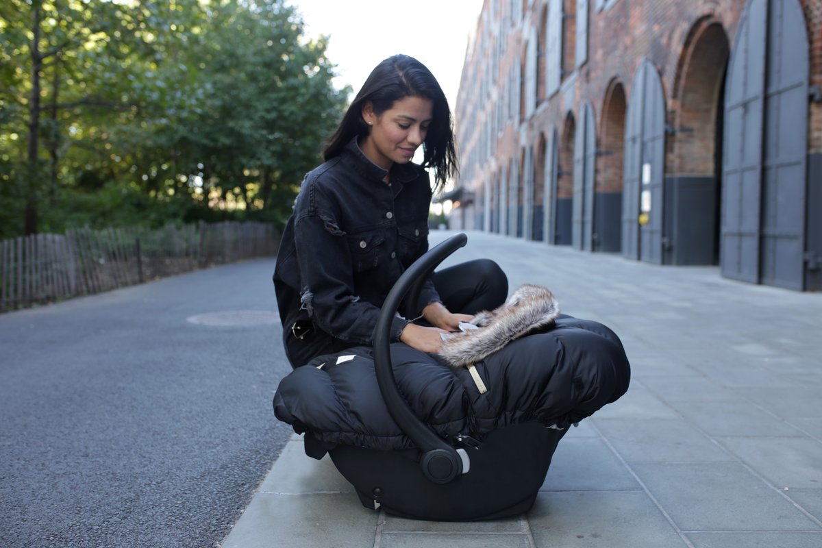 7am Accesorio Cobertor Silla Auto Cocoon- Gris Faux Fur