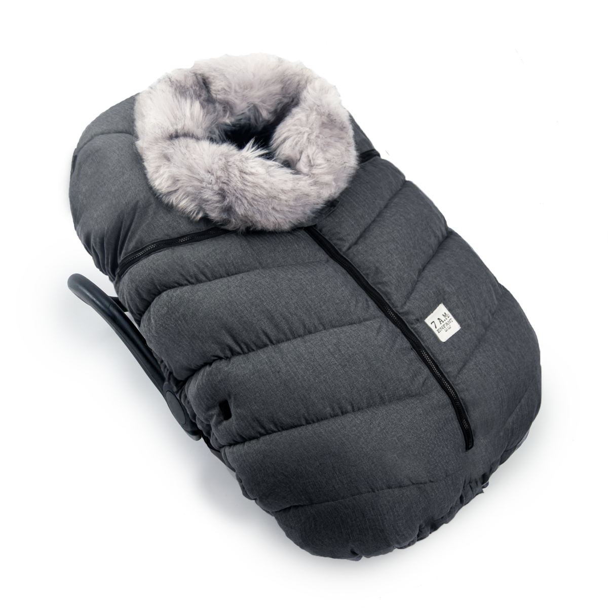 7am Accesorio Cobertor Silla Auto Cocoon- Gris Faux Fur
