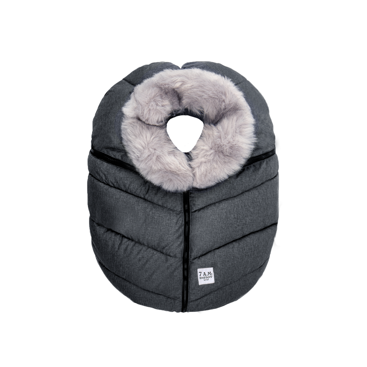 7am Accesorio Cobertor Silla Auto Cocoon- Gris Faux Fur