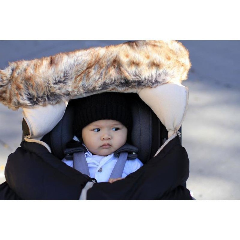 7am Accesorio Cobertor Silla Auto Cocoon- Negro Faux Fur