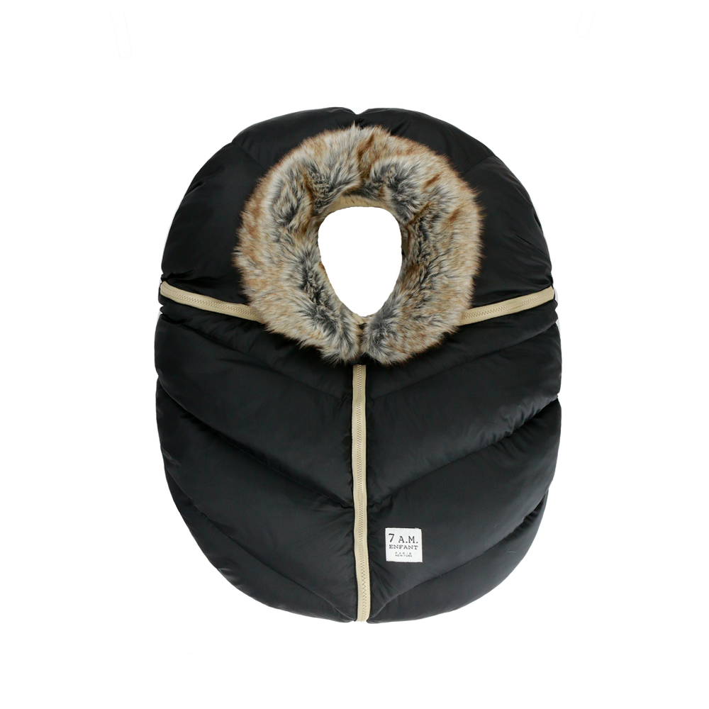 7am Accesorio Cobertor Silla Auto Cocoon- Negro Faux Fur
