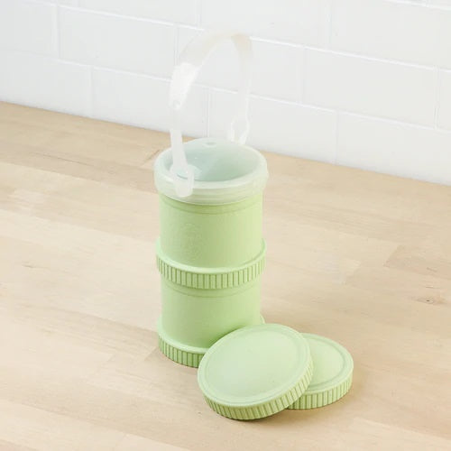 ReplayRecycled Envase Verde Pastel / Tapa de Viaje Envase Alimentos Apilable Doble Ecológico