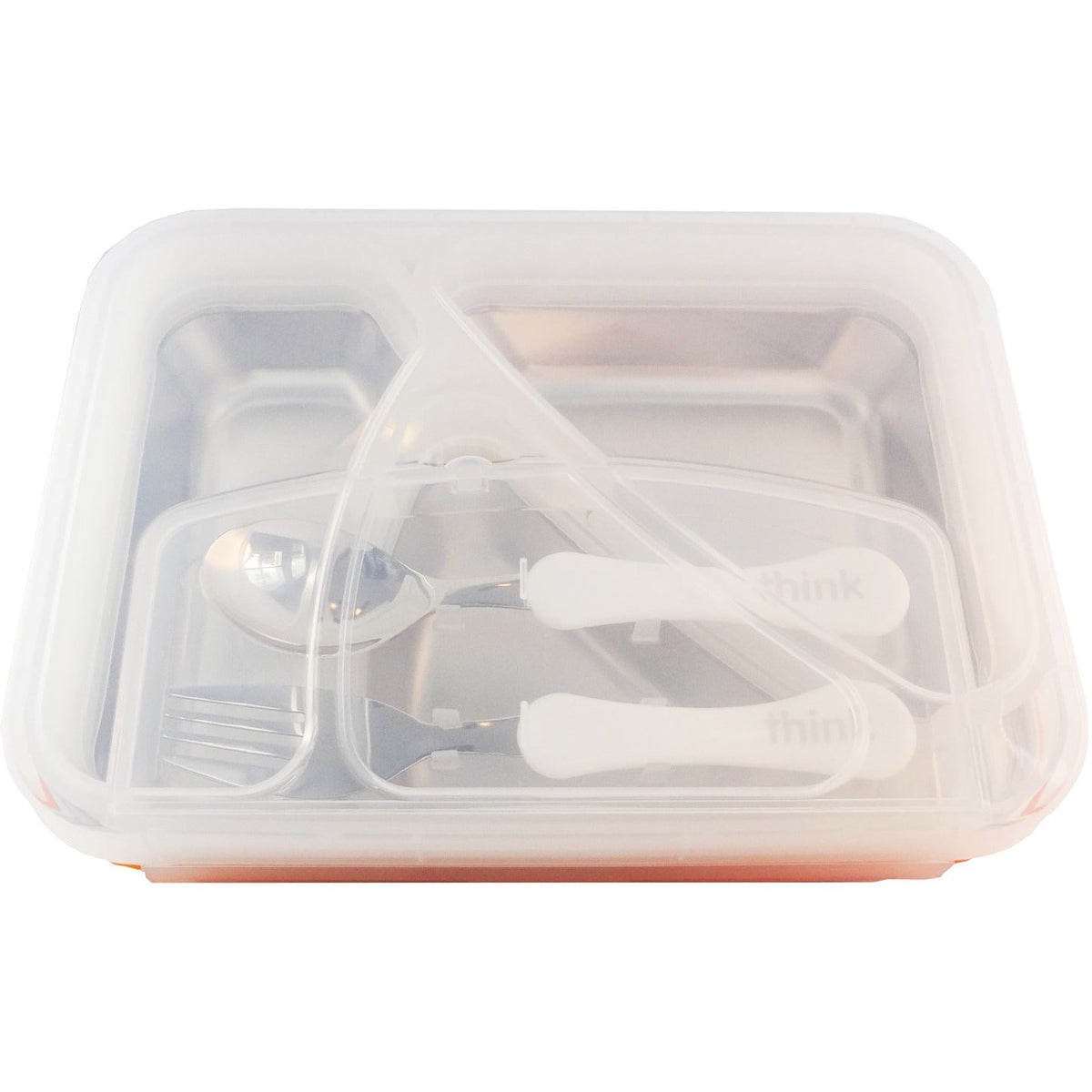 ThinkSport Contenedor Go2 Contenedor Hermético 3 Divisiones- Naranjo