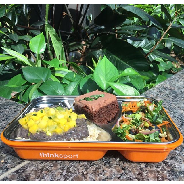 ThinkSport Contenedor Go2 Contenedor Hermético 3 Divisiones- Naranjo