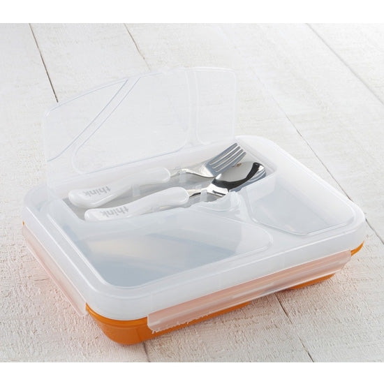 ThinkSport Contenedor Go2 Contenedor Hermético 3 Divisiones- Naranjo