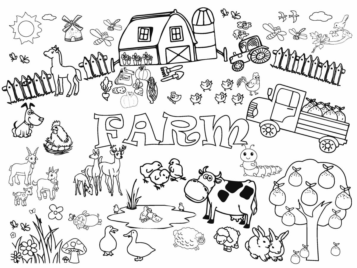 Cook&amp;Play Plato 30X40 / Granja JoyMat- Individual para Colorear