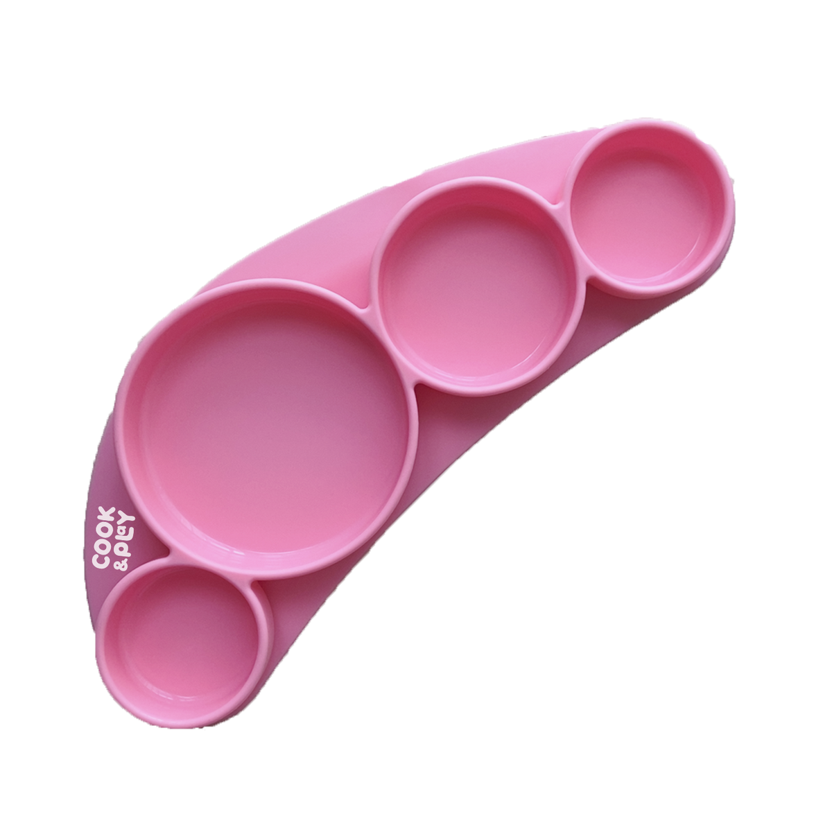 Cook&amp;Play Plato Coral Mix Mat- Plato con Succion 4 Divisiones