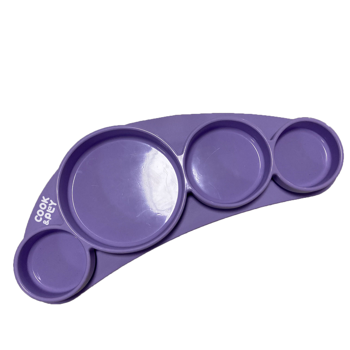Cook&amp;Play Plato Lila Mix Mat- Plato con Succion 4 Divisiones