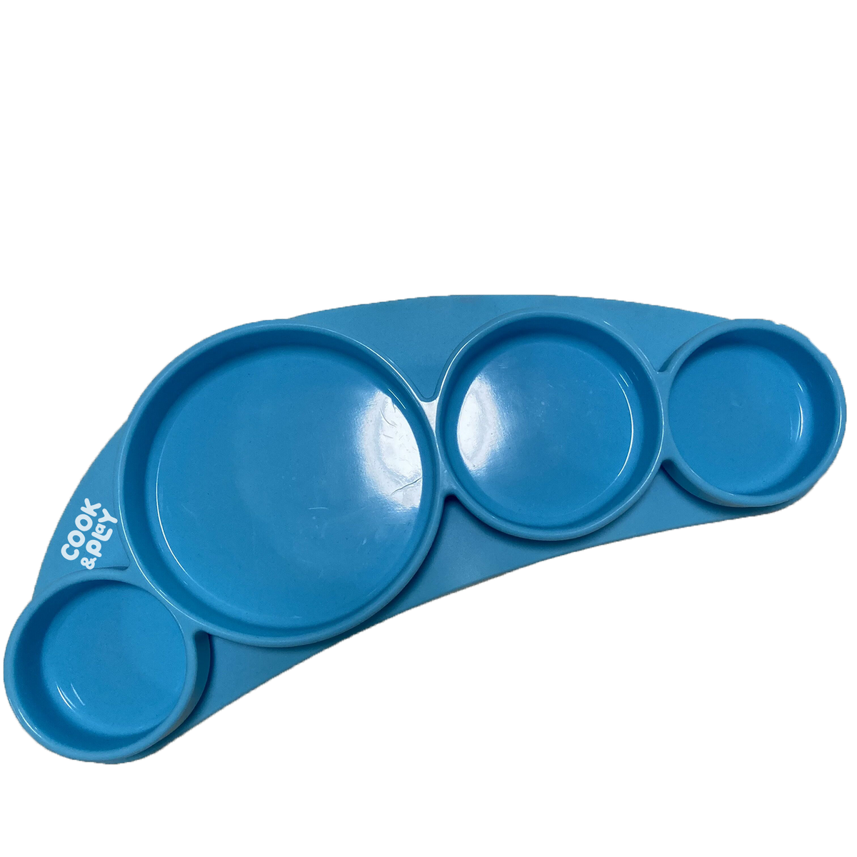 Cook&amp;Play Plato Azul Mix Mat- Plato con Succion 4 Divisiones