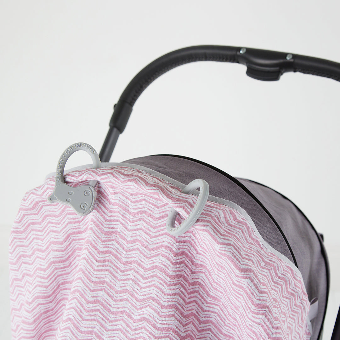 Cheeky Chompers Manta Multipropósito MultiManta 100% orgánica- Rosy Days