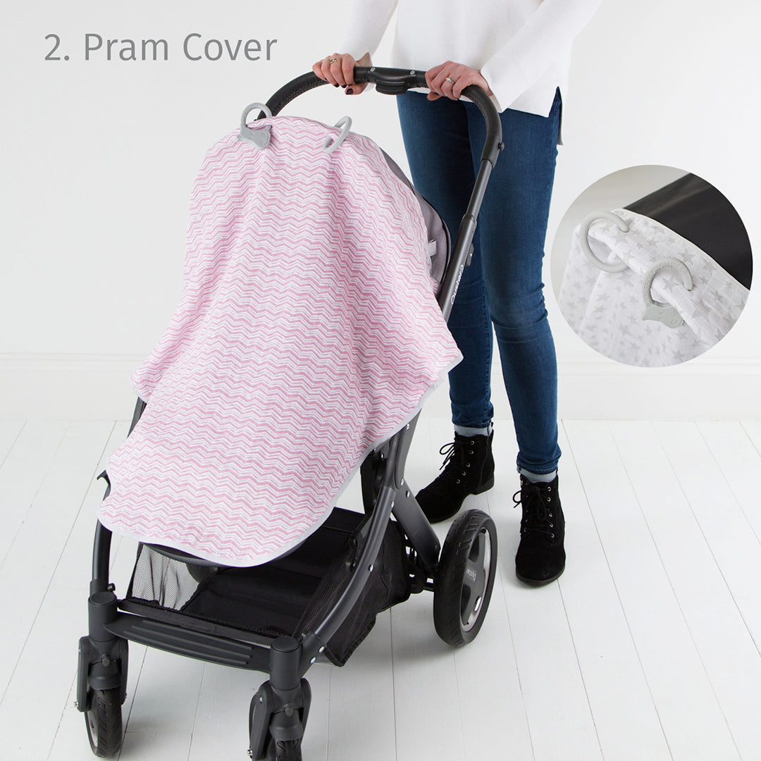 Cheeky Chompers Manta Multipropósito MultiManta 100% orgánica- Rosy Days