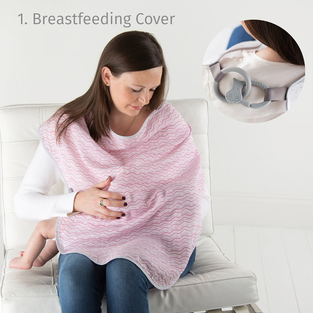 Cheeky Chompers Manta Multipropósito MultiManta 100% orgánica- Rosy Days