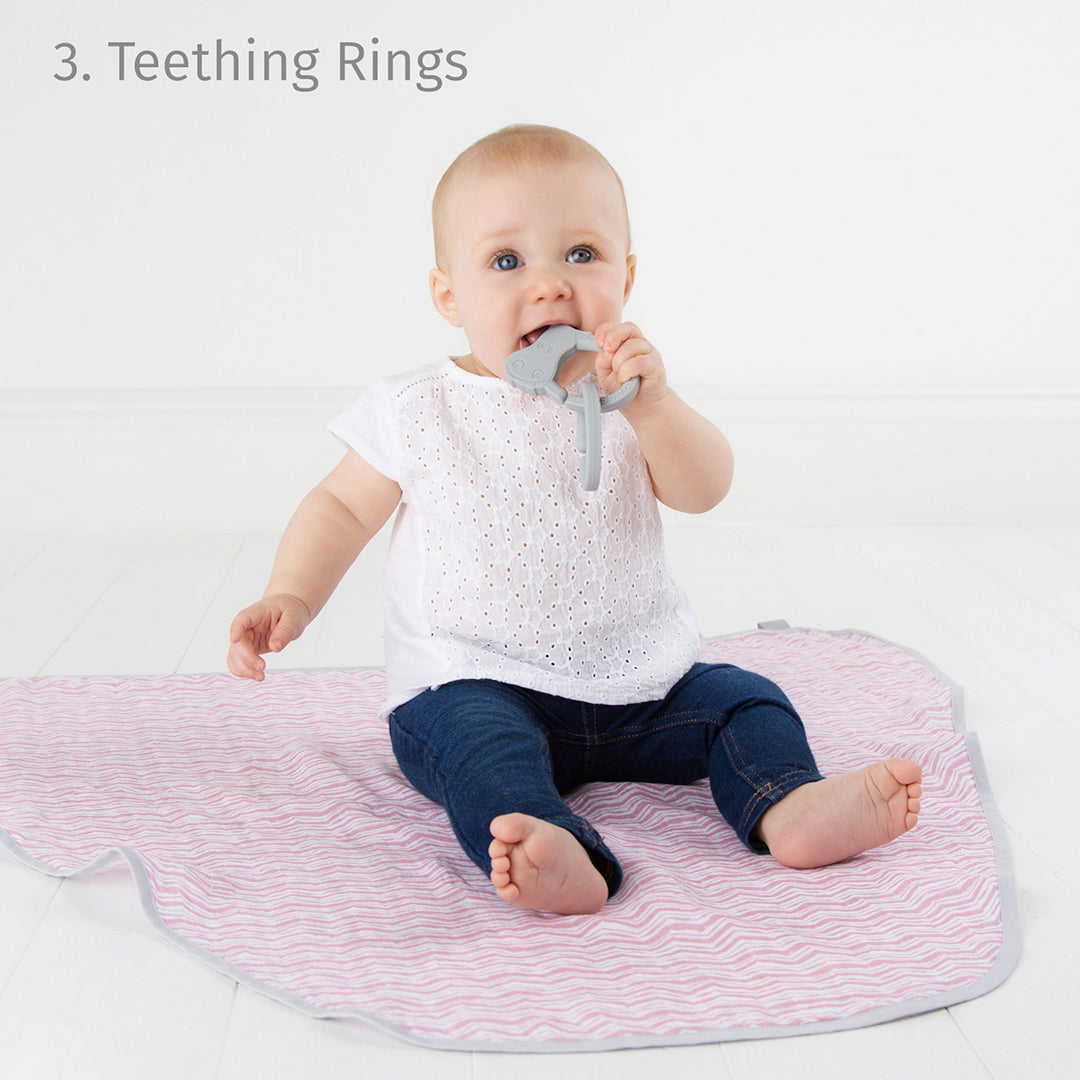 Cheeky Chompers Manta Multipropósito MultiManta 100% orgánica- Rosy Days