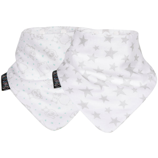 Cheeky Chompers Babero Pack Baberos 100% Orgánicos- Stars & Hippo