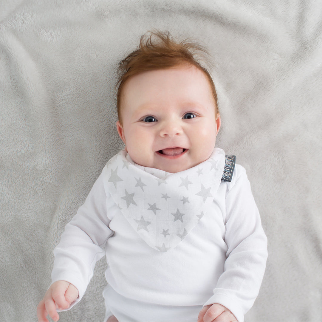 Cheeky Chompers Babero Pack Baberos 100% Orgánicos- Stars &amp; Hippo