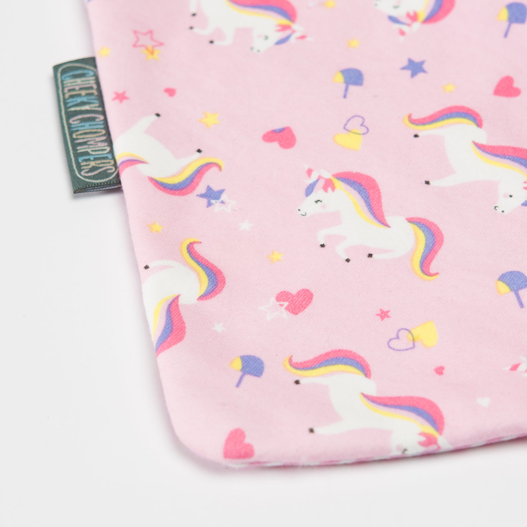 Cheeky Chompers Babero Pack Baberos- Unicorn Love & Polka Dot