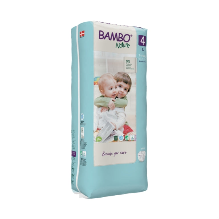 Bamboo Nature Pañales 4 Eco-Friendly 7Kg-14Kg Paquete Alto Pañal Bambo Nature