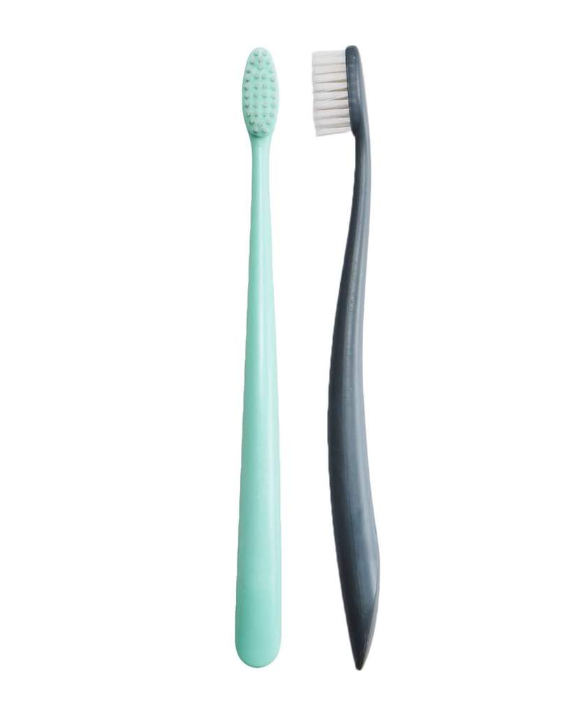 Jack And Jill Baño Burbujas Paquete doble de cepillo de dientes biológico sin plástico - Rivermint & Monsoon Mist